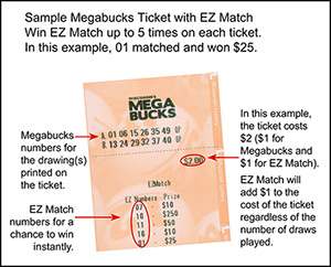 Wisconsin Lottery Lotto Game EZ Match ticket