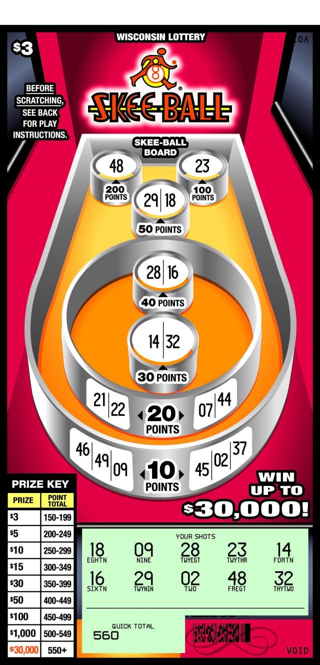 SKEEBALL (2186) Wisconsin Lottery
