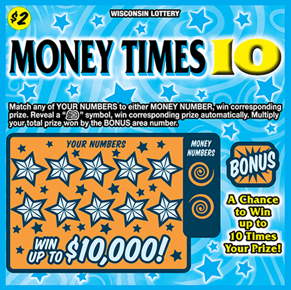 image of ticket with a blue background containing stars and swirls play area is orange with more stars covering winning numbers on scratch ticket from wi lottery 