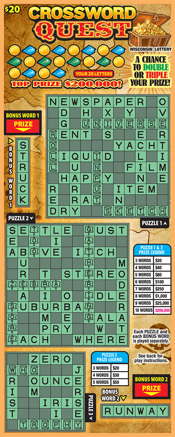CROSSWORD QUEST (2355) | Wisconsin Lottery
