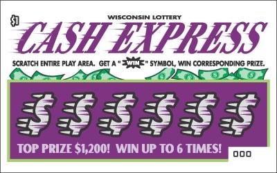 Cash Express instant scratch ticket from Wisconsin Lottery - unscratched