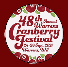 Cran Fest Logo image with text that states 48th annual warrens cranberry festival 24 to 26 sept 2021 in warrens wi