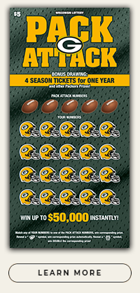 Pack Attack instant scratch ticket