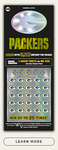 WI Lottery Packers scratch ticket.