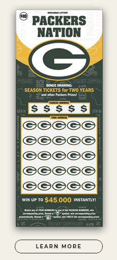 icons of dark green dollar signs and packers "g" logos outlined in gold on green gold and white background with lightly colored assorted helmets, packers logo and pack attack phrase on  
