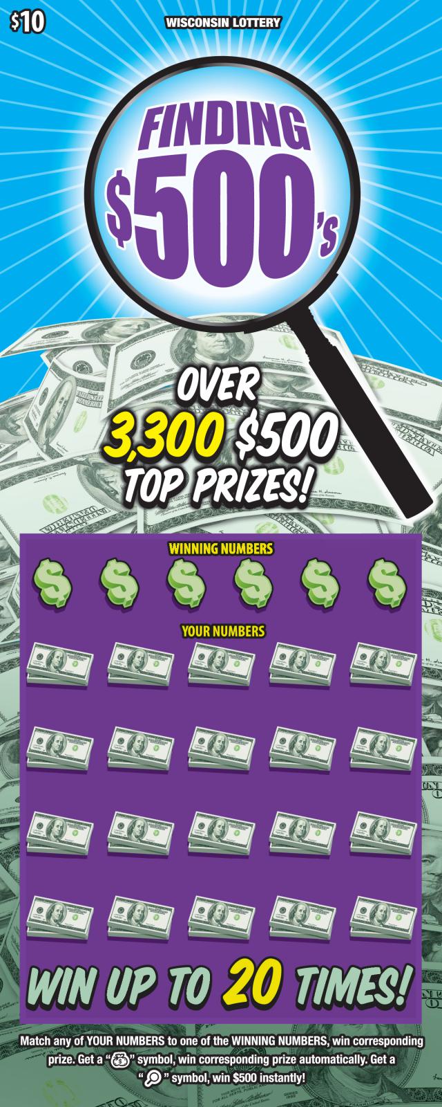 Finding $500's instant scratch ticket from Wisconsin Lottery - unscratched