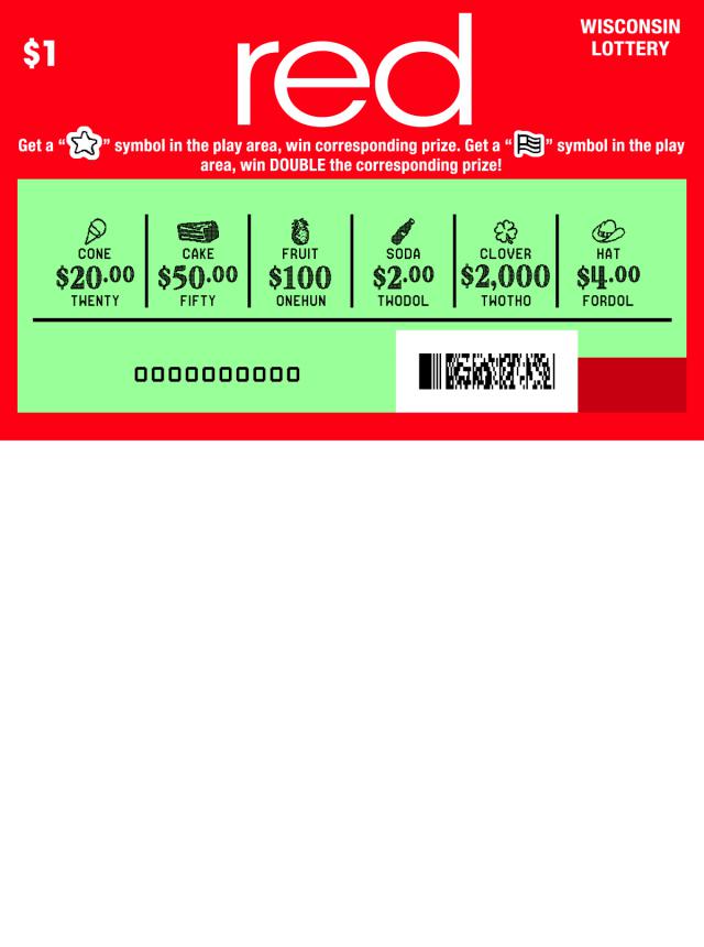 Red White Blue instant scratch game Red White Blue instant scratch ticket from Wisconsin Lottery - scratched