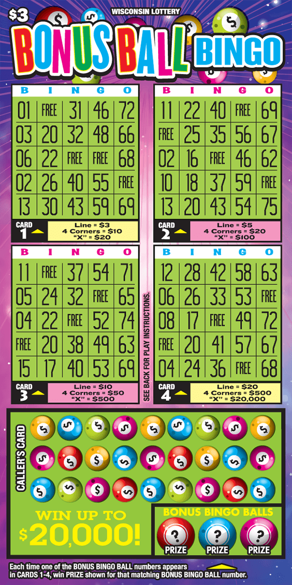 there are four square grids in a lime green color and a rectangle grid below covered with lime green and neon pool balls. the background of the ticket has flashing lines with sparkles and pool balls with dollar signs on them on scratch ticket from wisconsin lottery 