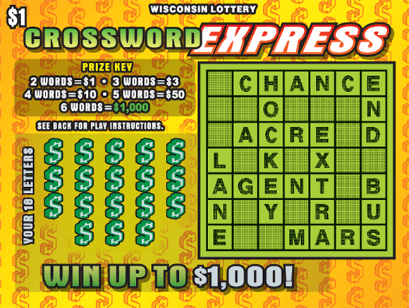 green and white dollar sign icons next to lime green crossword puzzle on yellow gradient background with orange dollar signs