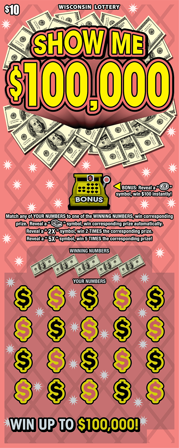 pink and black dollar sign icons outlined in yellow with bonus icon of yellow cash register and bold yellow text surrounded by green dollar bills on pink plaid background with white stars
