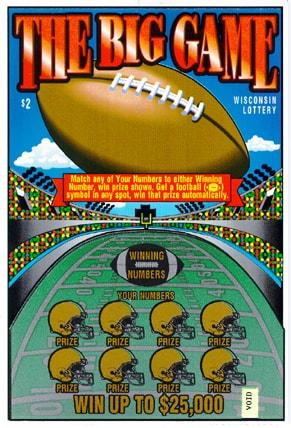 The Big Game instant scratch ticket from Wisconsin Lottery - unscratched The Big Game instant scratch ticket from Wisconsin Lottery - unscratched