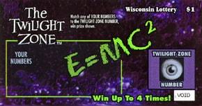 Twilight Zone instant scratch ticket from Wisconsin Lottery - unscratched Twilight Zone instant scratch ticket from Wisconsin Lottery - unscratched