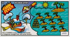 Cabin Fever instant scratch ticket from Wisconsin Lottery - unscratched Cabin Fever instant scratch ticket from Wisconsin Lottery - unscratched