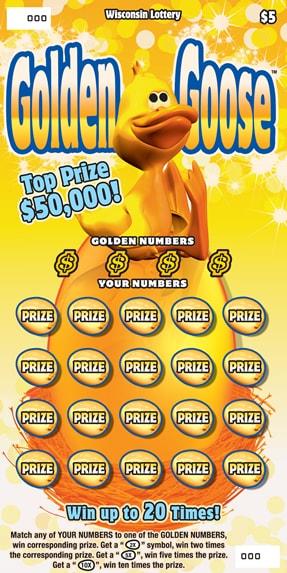 Golden Goose instant scratch ticket from Wisconsin Lottery - unscratched