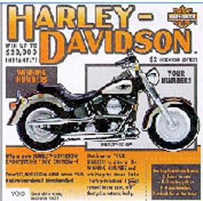 Harley Davidson instant scratch ticket from Wisconsin Lottery - unscratched Harley Davidson instant scratch ticket from Wisconsin Lottery - unscratched