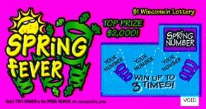 Spring Fever instant scratch ticket from Wisconsin Lottery - unscratched Spring Fever instant scratch ticket from Wisconsin Lottery - unscratched