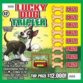 Lucky Dog Tripler instant scratch ticket from Wisconsin Lottery - unscratched
