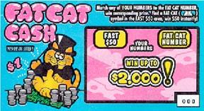 Fat Cat Cash instant scratch ticket from Wisconsin Lottery - unscratched Fat Cat Cash instant scratch ticket from Wisconsin Lottery - unscratched
