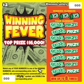 Winning Fever instant scratch ticket from Wisconsin Lottery - unscratched