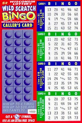 Wild Scratch Bingo instant scratch ticket from Wisconsin Lottery - unscratched Wild Scratch Bingo instant scratch ticket from Wisconsin Lottery - unscratched