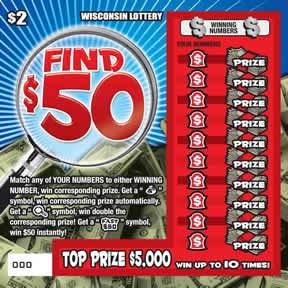 Find $50 instant scratch ticket from Wisconsin Lottery - unscratched Find $50 instant scratch ticket from Wisconsin Lottery - unscratched