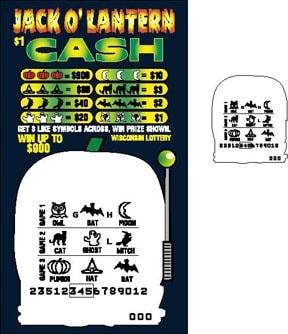 Jack O' Lantern Cash instant scratch ticket from Wisconsin Lottery - unscratched