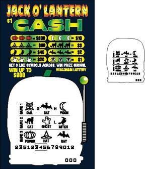 Jack O' Lantern Cash instant scratch ticket from Wisconsin Lottery - unscratched Jack O' Lantern Cash instant scratch ticket from Wisconsin Lottery - unscratched