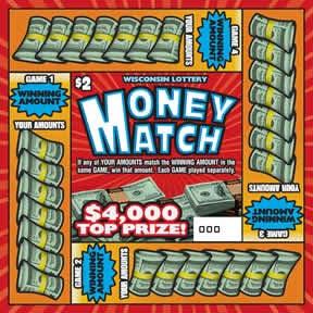 Money Match instant scratch ticket from Wisconsin Lottery - unscratched Money Match instant scratch ticket from Wisconsin Lottery - unscratched