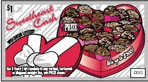 Sweetheart Cash instant scratch ticket from Wisconsin Lottery - unscratched Sweetheart Cash instant scratch ticket from Wisconsin Lottery - unscratched