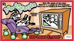 Moola Mania instant scratch ticket from Wisconsin Lottery - unscratched Moola Mania instant scratch ticket from Wisconsin Lottery - unscratched
