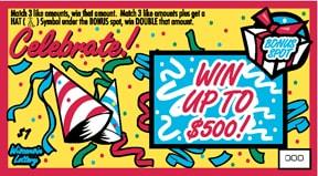 Celebrate instant scratch ticket from Wisconsin Lottery - unscratched Celebrate instant scratch ticket from Wisconsin Lottery - unscratched