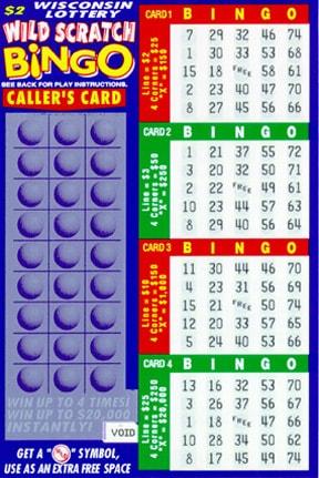 Wild Scratch Bingo instant scratch ticket from Wisconsin Lottery - unscratched Wild Scratch Bingo instant scratch ticket from Wisconsin Lottery - unscratched
