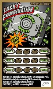 Lucky Combination instant scratch ticket from Wisconsin Lottery - unscratched Lucky Combination instant scratch ticket from Wisconsin Lottery - unscratched