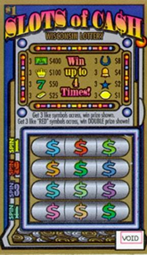 Slots of Cash instant scratch ticket from Wisconsin Lottery - unscratched Slots of Cash instant scratch ticket from Wisconsin Lottery - unscratched