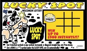 Lucky Spot instant scratch ticket from Wisconsin Lottery - unscratched