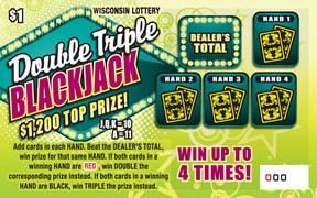 Double Triple Blackjack instant scratch ticket from Wisconsin Lottery - unscratched