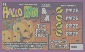 Holiday Series Stocking Stuffer instant scratch ticket from Wisconsin Lottery - unscratched