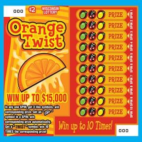 Orange Twist instant scratch ticket from Wisconsin Lottery - unscratched