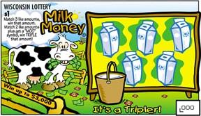 Milk Money instant scratch ticket from Wisconsin Lottery - unscratched Milk Money instant scratch ticket from Wisconsin Lottery - unscratched