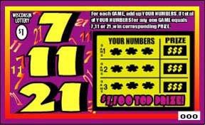 7-11-21 instant scratch ticket from Wisconsin Lottery - unscratched 7-11-21 instant scratch ticket from Wisconsin Lottery - unscratched