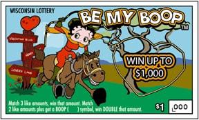Be My Boop instant scratch ticket from Wisconsin Lottery - unscratched Be My Boop instant scratch ticket from Wisconsin Lottery - unscratched