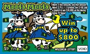 Moola Moola instant scratch ticket from Wisconsin Lottery - unscratched Moola Moola instant scratch ticket from Wisconsin Lottery - unscratched