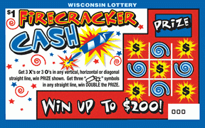 Holiday Series Firecracker Cash instant scratch ticket from Wisconsin Lottery - unscratched
