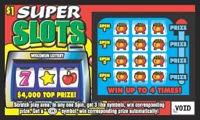 Super Slots instant scratch ticket from Wisconsin Lottery - unscratched Super Slots instant scratch ticket from Wisconsin Lottery - unscratched