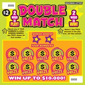 Double Match instant scratch ticket from Wisconsin Lottery - unscratched Double Match instant scratch ticket from Wisconsin Lottery - unscratched
