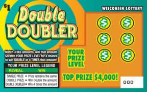 Double Doubler instant scratch ticket from Wisconsin Lottery - unscratched