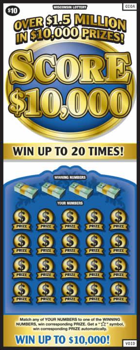 Score $10,000 instant scratch ticket from Wisconsin Lottery - unscratched Score $10,000 instant scratch ticket from Wisconsin Lottery - unscratched