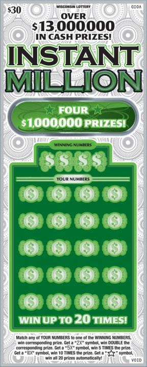Instant Million instant scratch ticket from Wisconsin Lottery - unscratched Instant Million instant scratch ticket from Wisconsin Lottery - unscratched