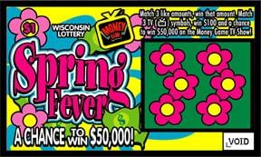 Spring Fever instant scratch ticket from Wisconsin Lottery - unscratched