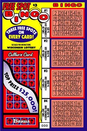 Free Spot Bingo instant scratch ticket from Wisconsin Lottery - unscratched Free Spot Bingo instant scratch ticket from Wisconsin Lottery - unscratched